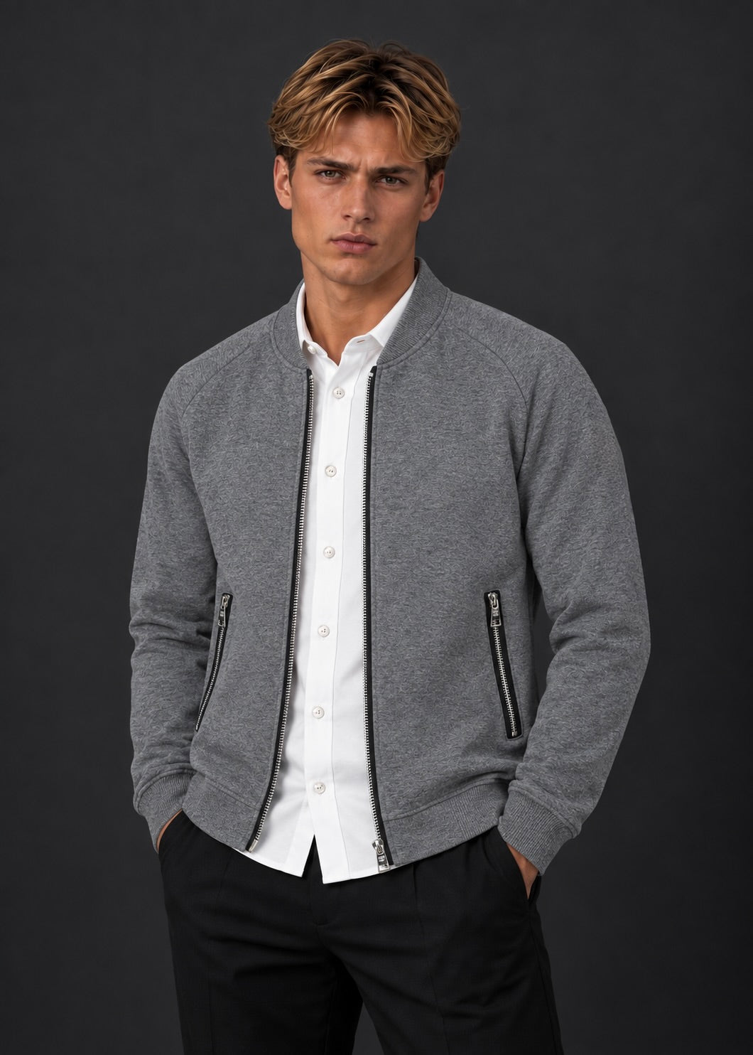 Statement Sweat Jacket | Grey
