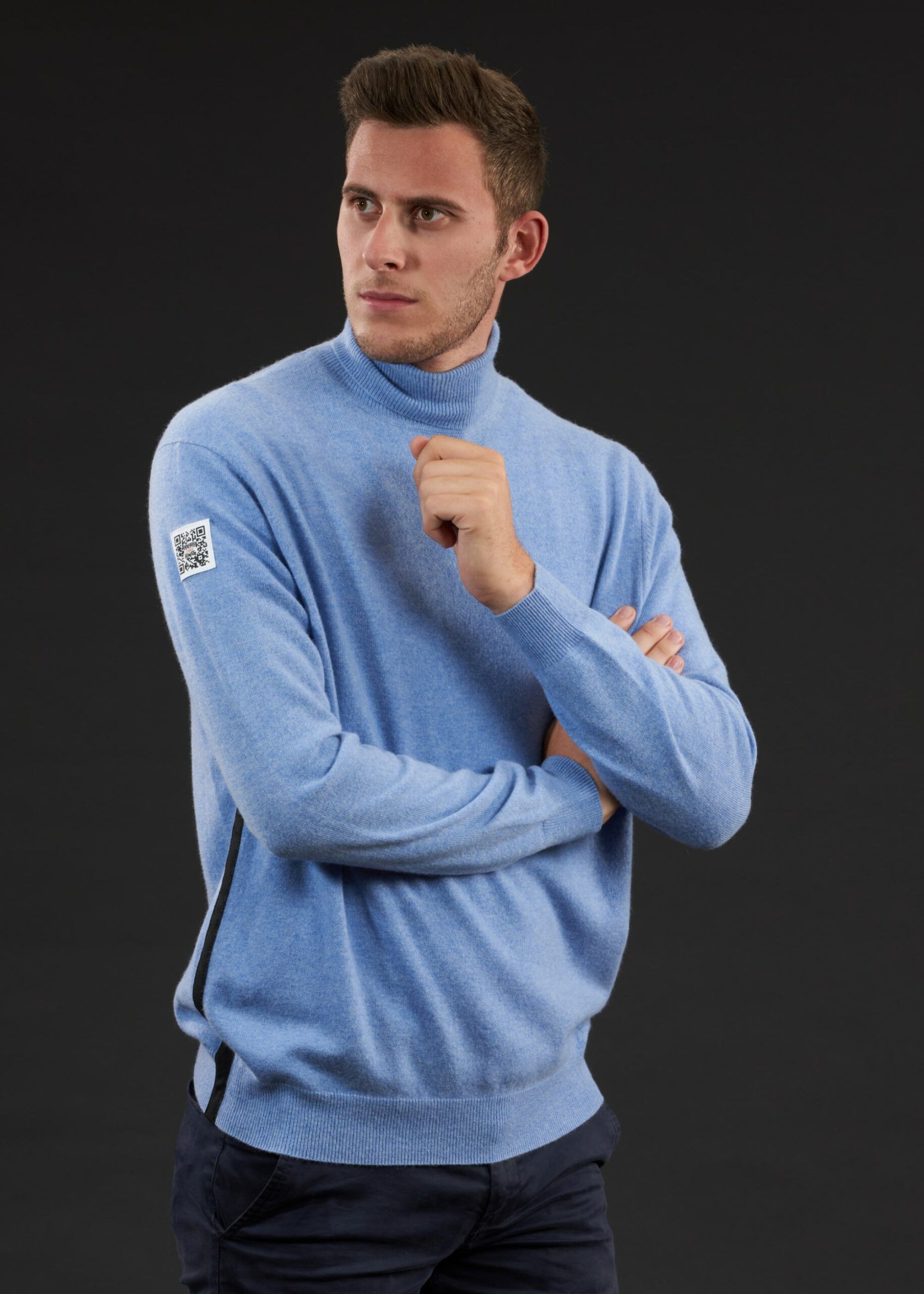 Cashmere-Rollkragenpullover Statement | Blau