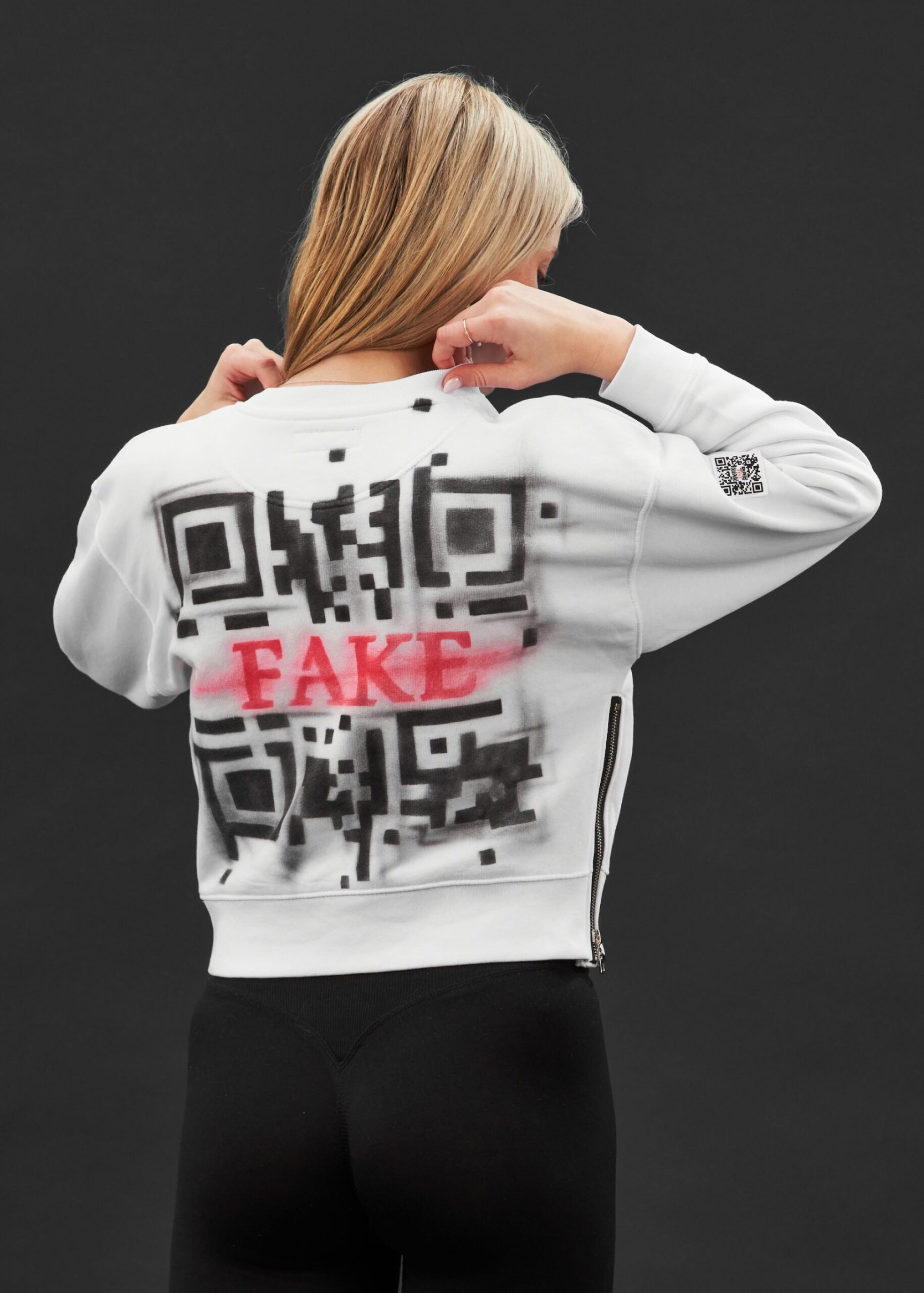 Cropped Zipper Airbrush | Weiß