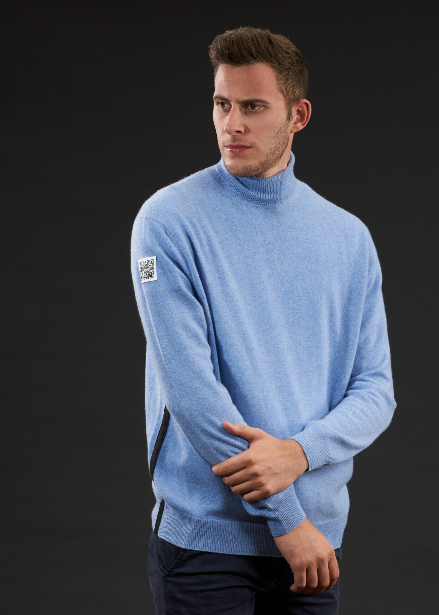 Cashmere-Rollkragenpullover Statement | Blau