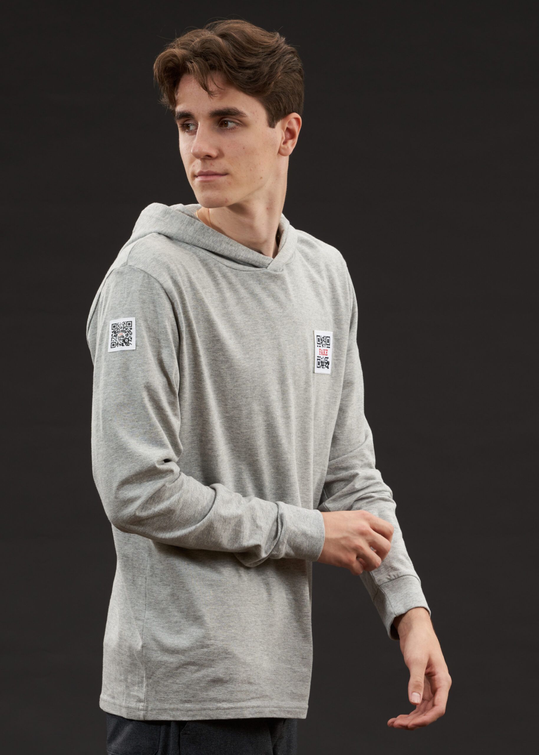 Hoodie Shirt Statement | Grau