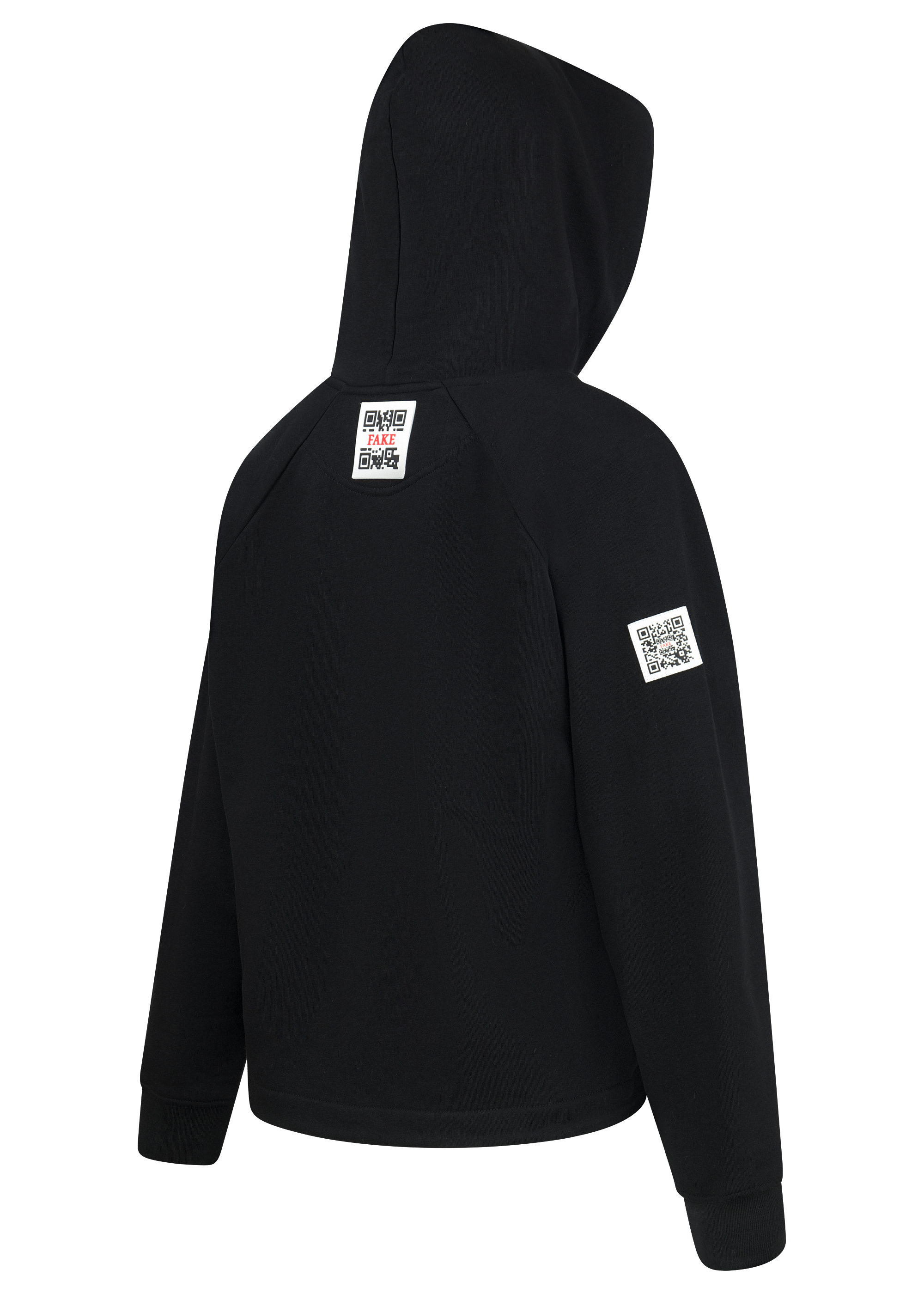 Cropped Hoodie Pink Lava Schwarz