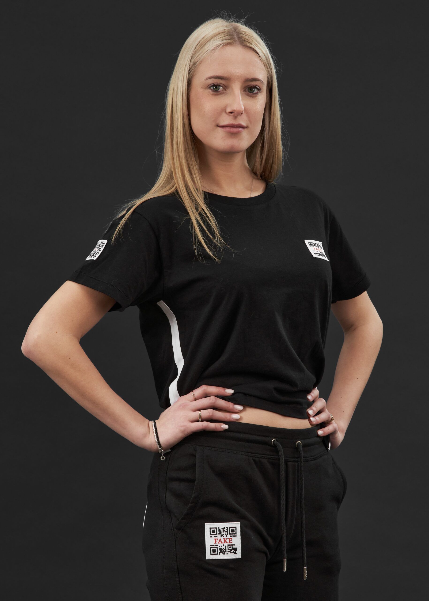 Cropped Shirt Statement | Schwarz