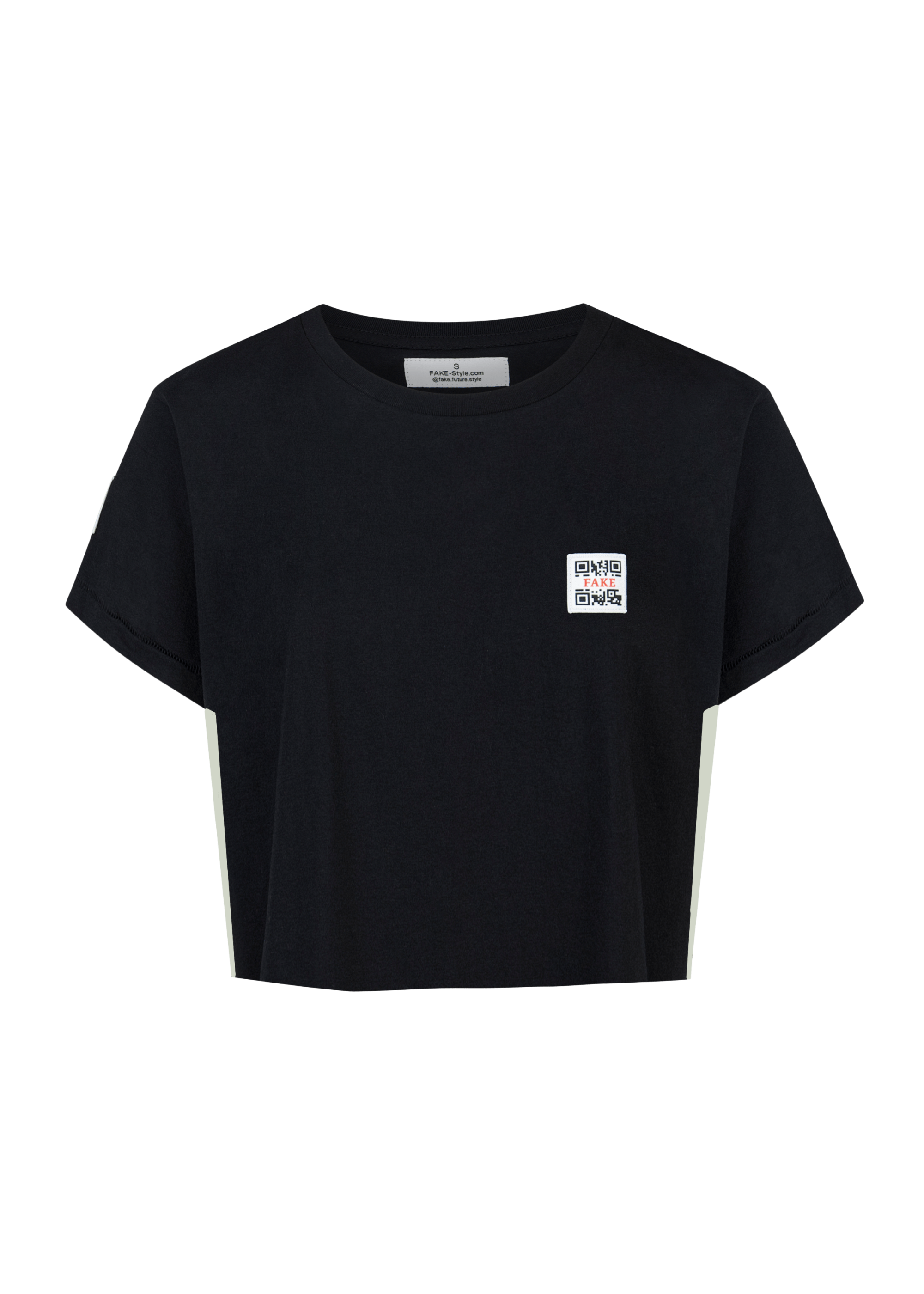 Cropped Shirt Statement | Schwarz