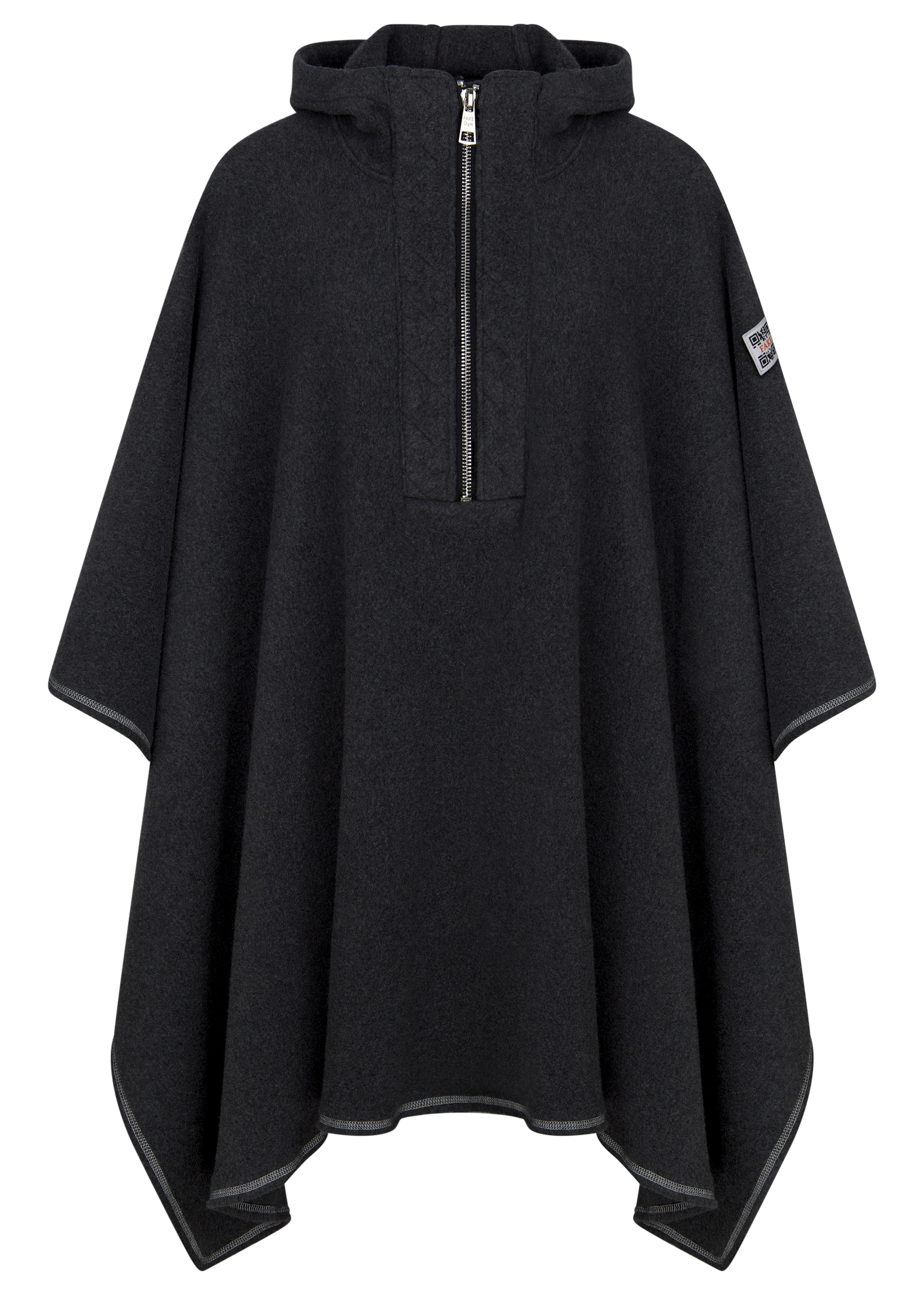 Poncho Plaza NY | Anthrazit Melange