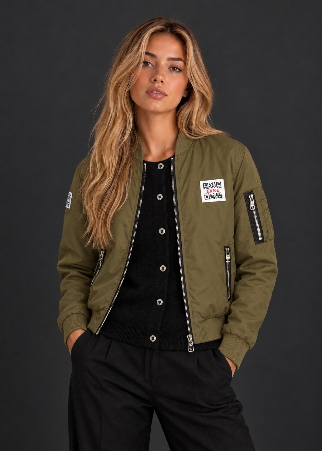 Statement Bomber Jacket | Khaki
