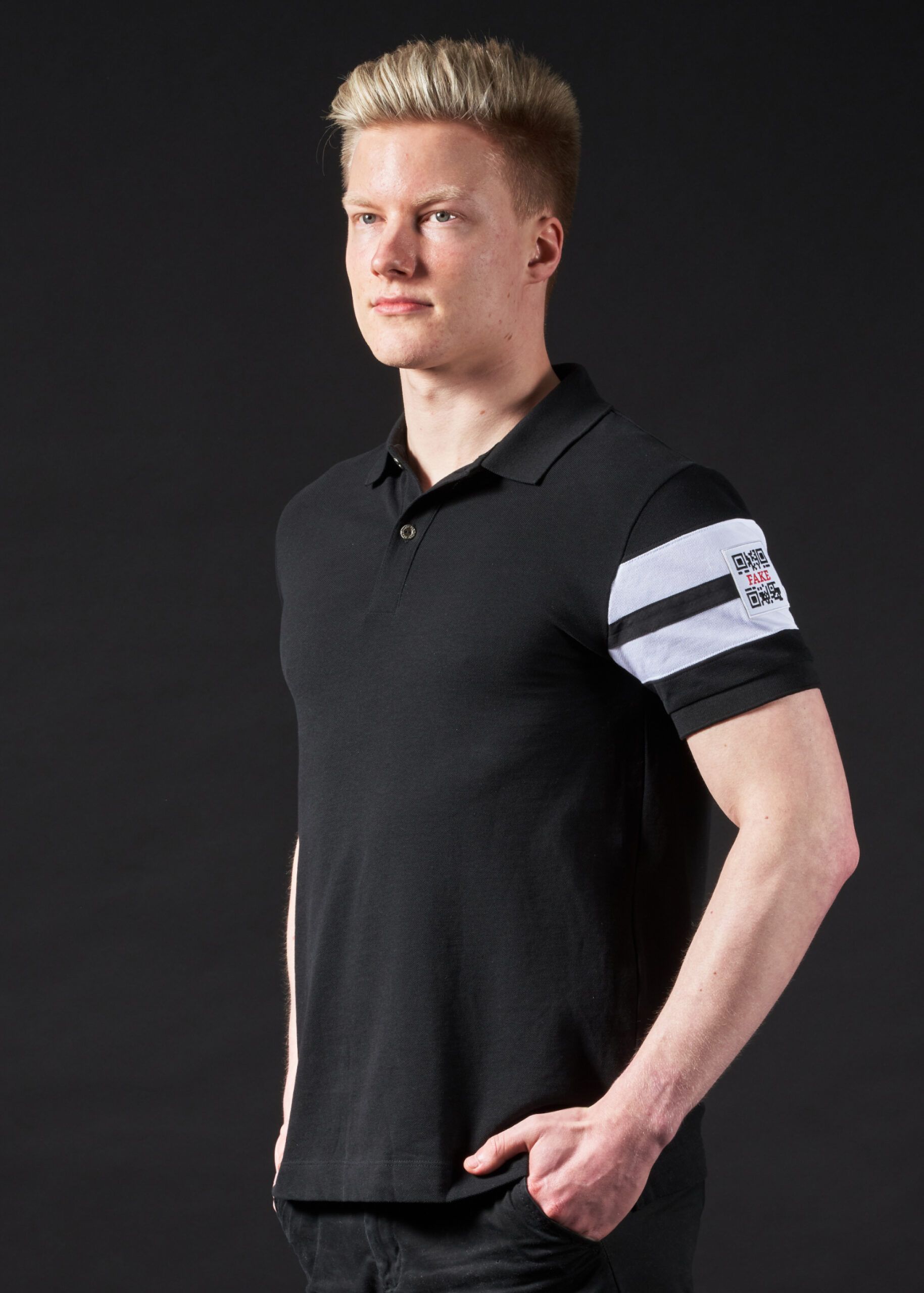 Polo-Shirt  MJ Stripes  | Schwarz