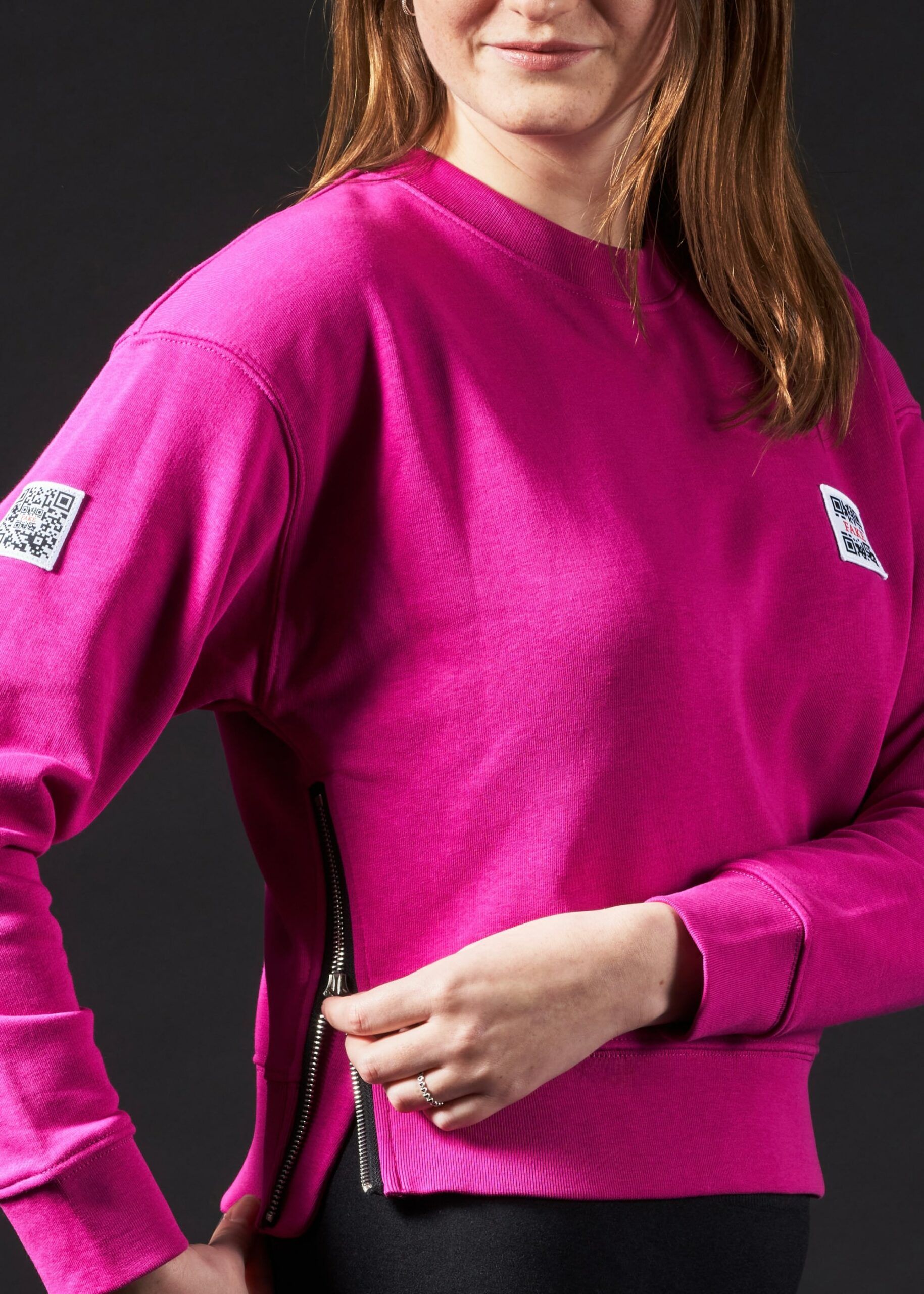 Cropped Zipper Statement | Pink-Lila