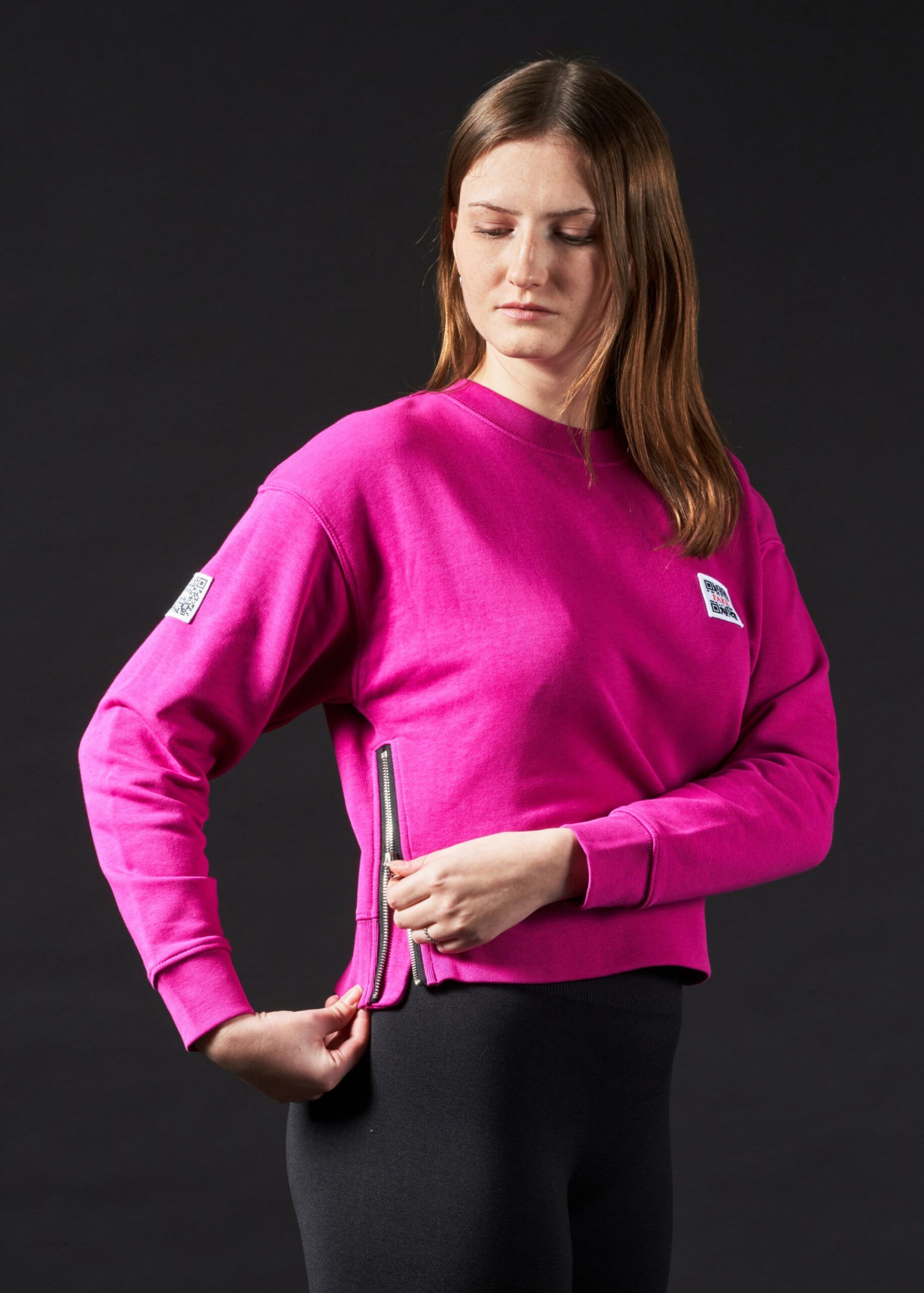 Cropped Zipper Statement | Pink-Lila