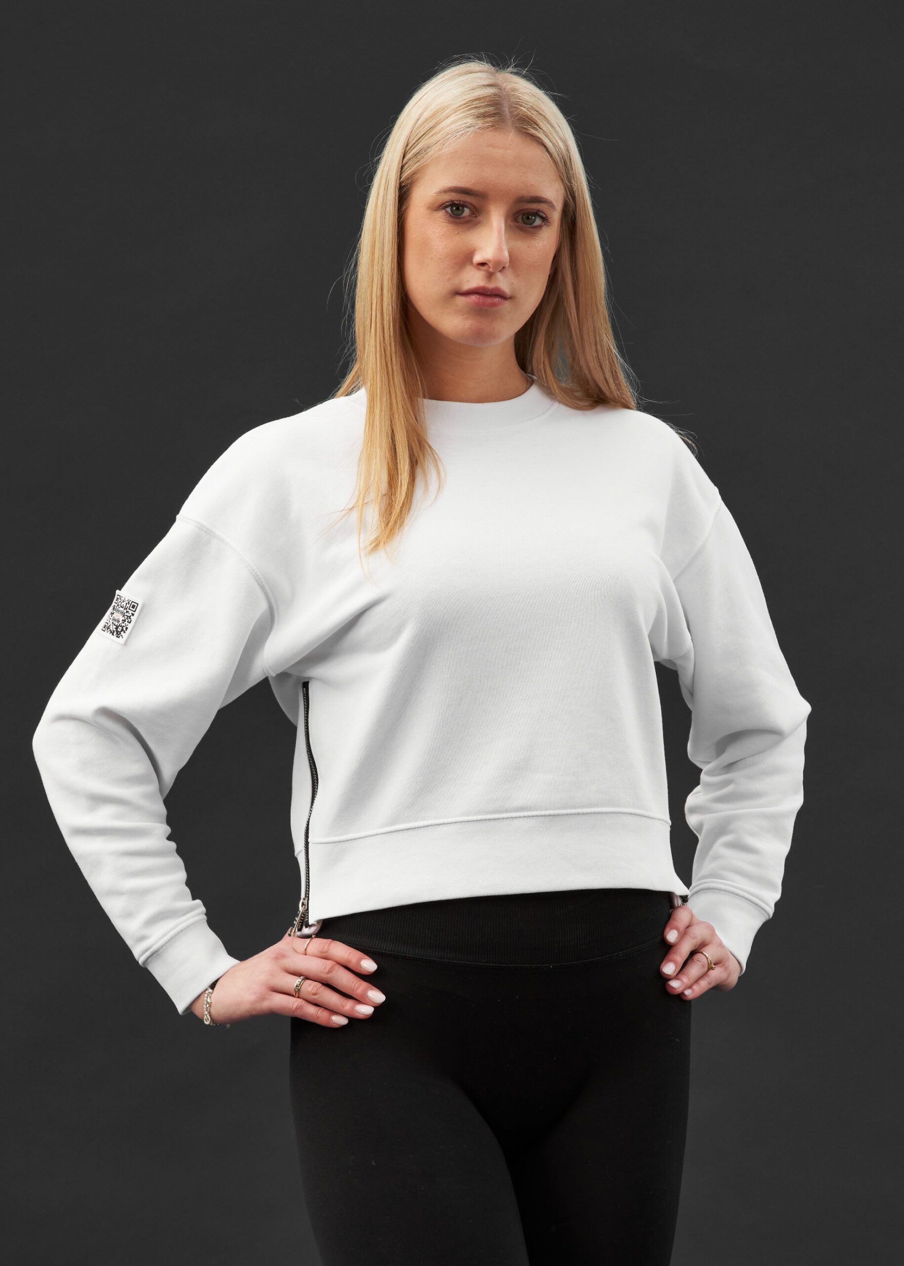 Cropped Zipper Airbrush | Weiß