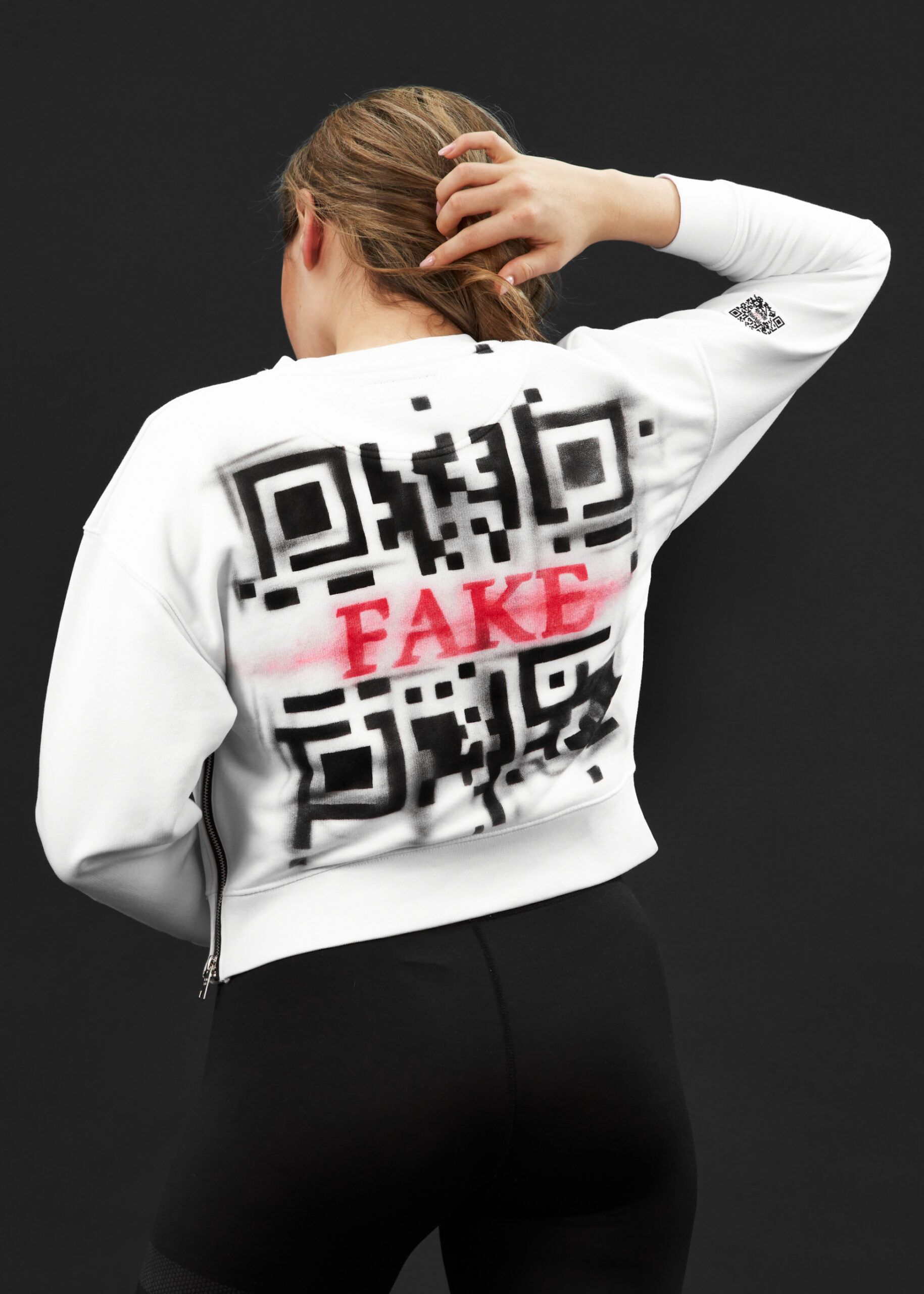 Cropped Zipper Airbrush | Weiß