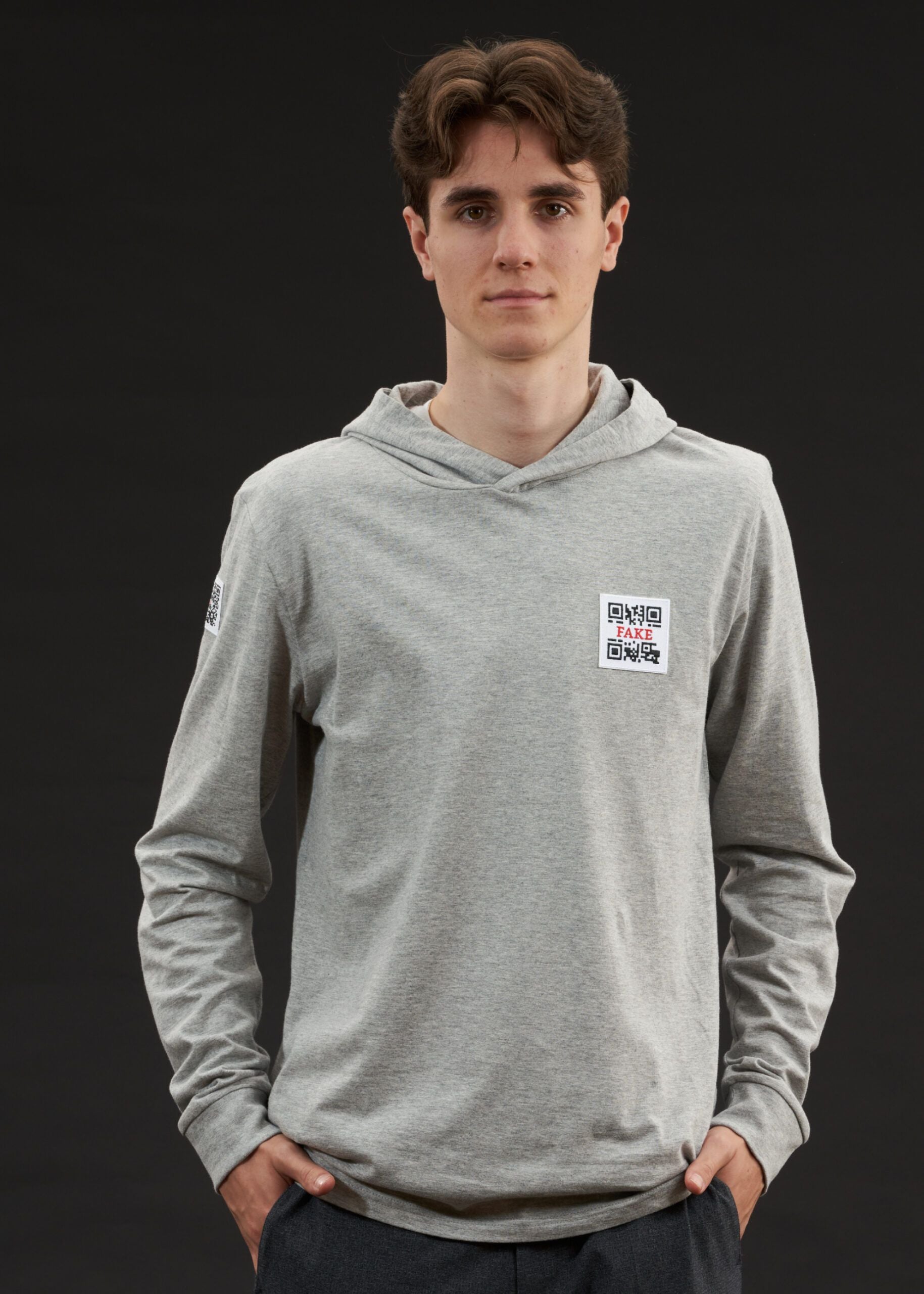 Hoodie Shirt Statement | Grau