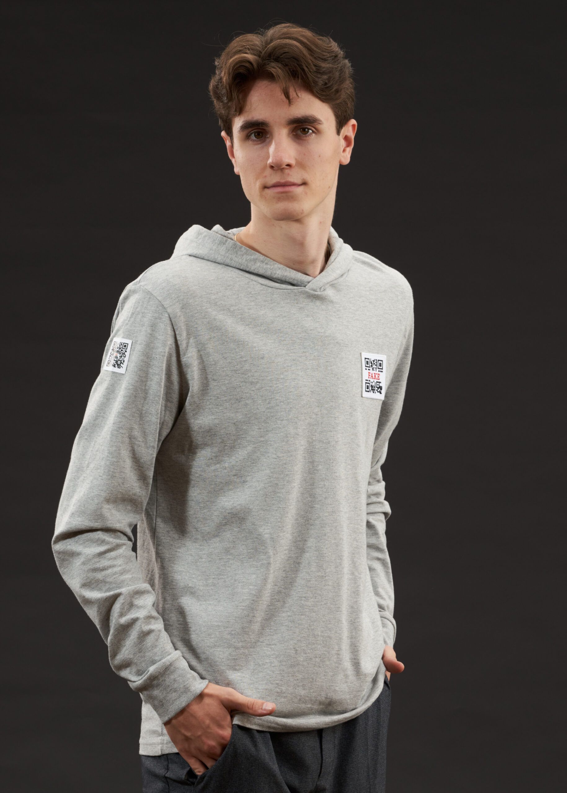 Hoodie Shirt Statement | Grau