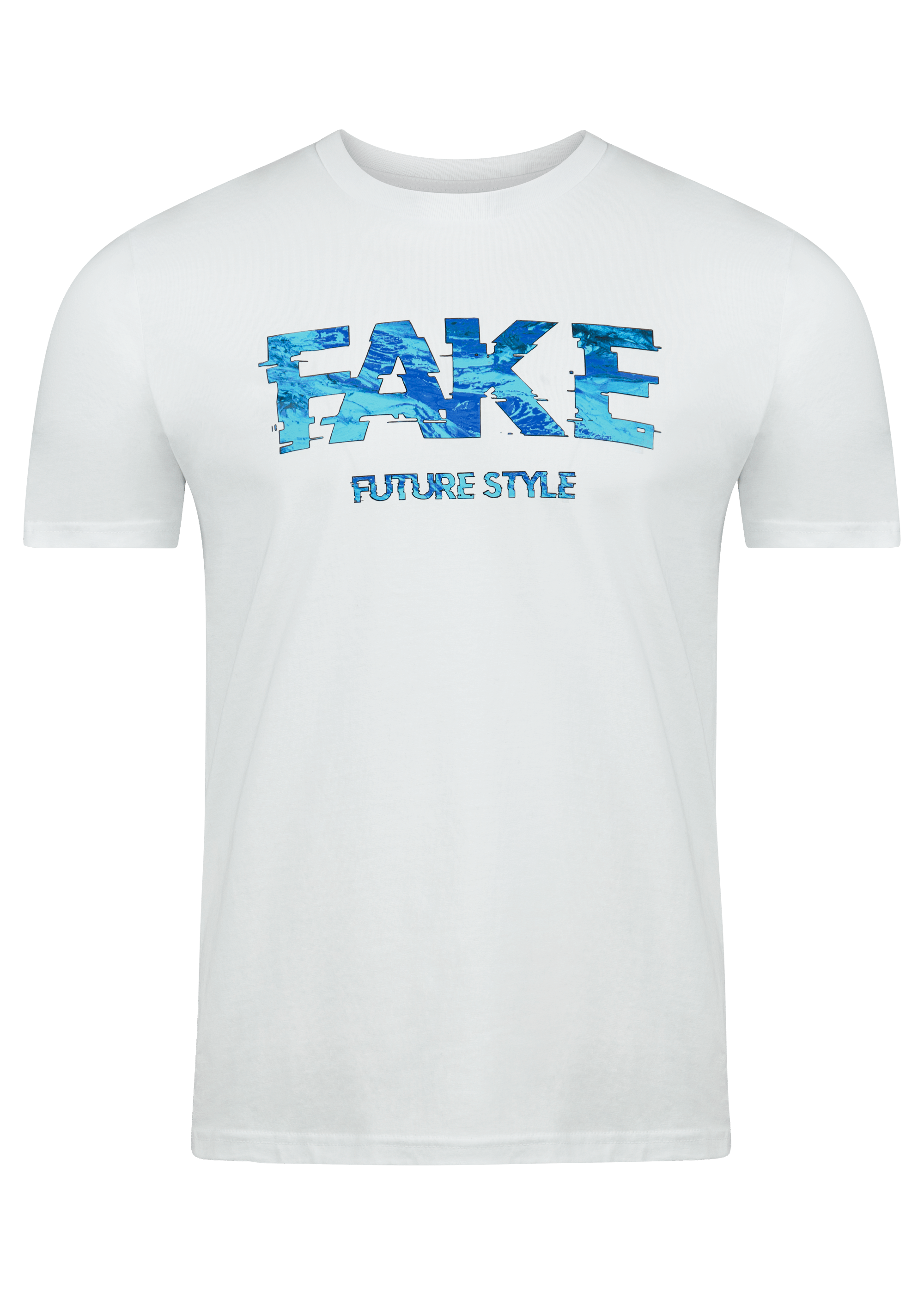 T-Shirt Blue Lava Weiß