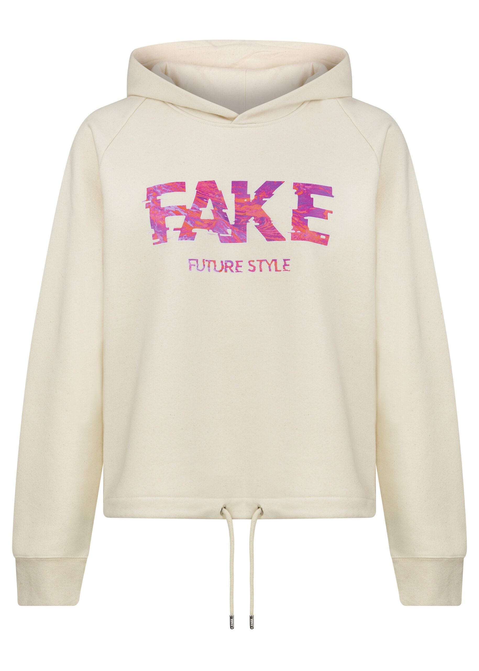 Cropped Hoodie Pink Lava Cremefarbend